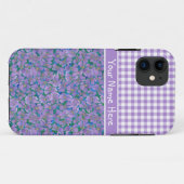 Aangepaste iPhone 5/5s Hoesje, viooltjes en check  Case-Mate iPhone Case (Achterkant (horizontaal))