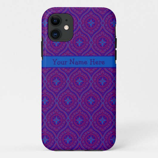 Aangepaste iPhone 5 Hoesje-Mate Paars, blauw patro Case-Mate iPhone Case (Achterkant)