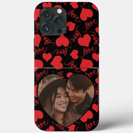 Aangepaste iPhone Case | Hartvormig LOVE Design (Achterkant)