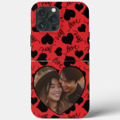 Aangepaste iPhone Case | Hartvormige LOVE Design r (Achterkant)