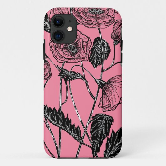 Aangepaste iPhone-draagtas voor kleuren met papave Case-Mate iPhone Case (Achterkant)