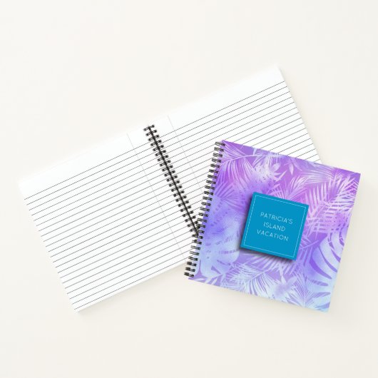 Aangepaste Iridescent Pastel Palm Notitieboek (Binnen)