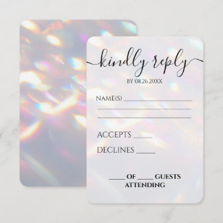 Aangepaste Iridische Lichten Bruiloft RSVP Kaartje