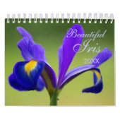 Aangepaste Iris Bloemenkalender | bewerkbaar jaar Kalender (Hoes)