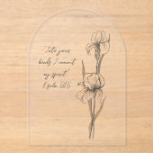 Aangepaste Iris Boog Acryl Gedenkkaart Uitnodigingen (Voorkant)