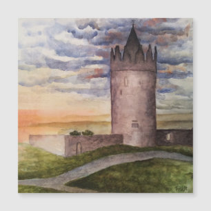 Aangepaste Irish Castle Landscape Waterverf