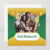 Aangepaste Islamitische Eid Mubarak-foto vakantiek Feestdagenkaart (Voorkant / Achterkant)