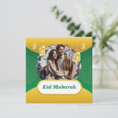 Aangepaste Islamitische Eid Mubarak-foto vakantiek Feestdagenkaart (Staand voorkant)