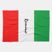 Aangepaste Italiaans-Amerikaanse vlag keukenhanddo Theedoek (Horizontaal)
