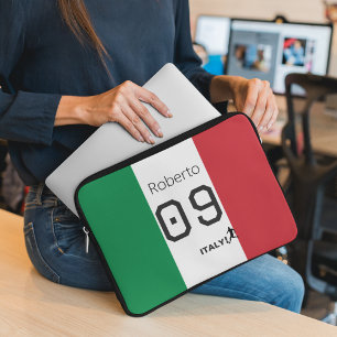 Aangepaste Italiaans nationaal voetbal tricolore p Laptop Sleeve