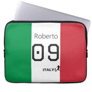 Aangepaste Italiaans nationaal voetbal tricolore p Laptop Sleeve