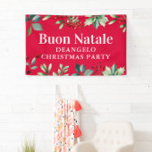 Aangepaste Italiaanse Achternaam Naam Kerstmis Spandoek (Insitu)