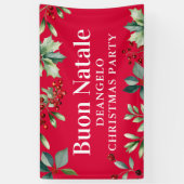 Aangepaste Italiaanse Achternaam Naam Kerstmis Spandoek (Verticaal)