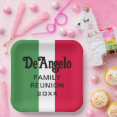 Aangepaste Italiaanse Achternaam Naam Reünie Papieren Bordje (Feest)