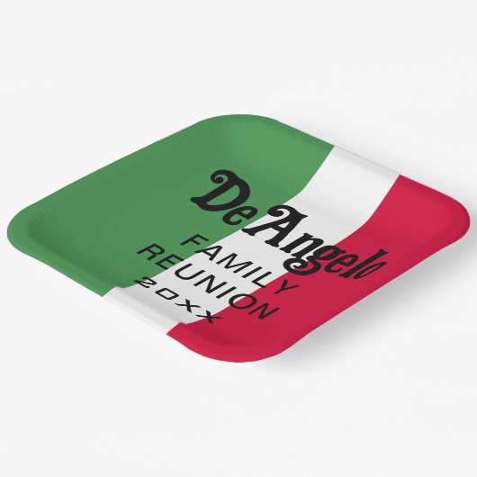 Aangepaste Italiaanse achternaam Reunion Papieren Bordje (Gebogen)