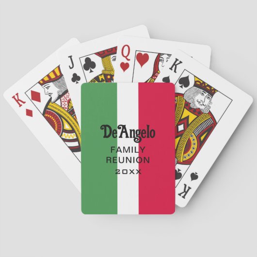 Aangepaste Italiaanse achternaam Reunion Pokerkaarten (Achterkant)