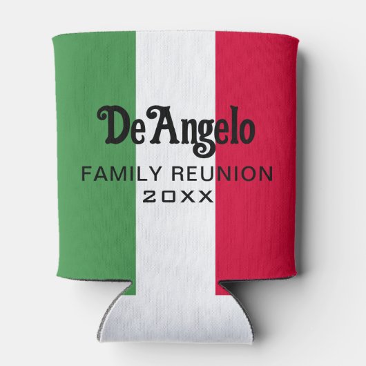 Aangepaste Italiaanse achternaam Vlag Kleuren Reün Blikjeskoeler (Achterkant)