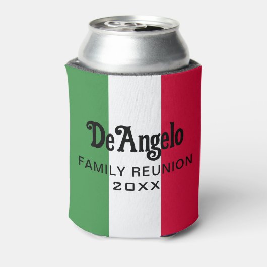 Aangepaste Italiaanse achternaam Vlag Kleuren Reün Blikjeskoeler (Blikje Achterkant)