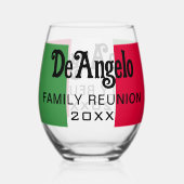 Aangepaste Italiaanse achternaam Vlag Kleuren Reün Wijnglas Zonder Voet (Voorkant)