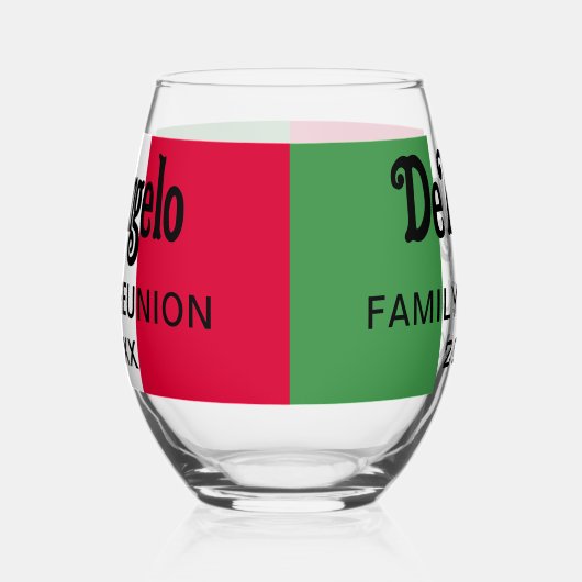 Aangepaste Italiaanse achternaam Vlag Kleuren Reün Wijnglas Zonder Voet (Rechts)