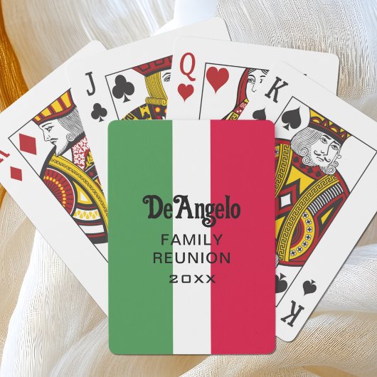 Aangepaste Italiaanse familienaam Naam Reünie Pokerkaarten
