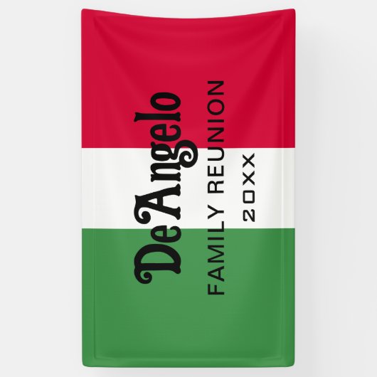 Aangepaste Italiaanse familienaam reünie Spandoek (Verticaal)