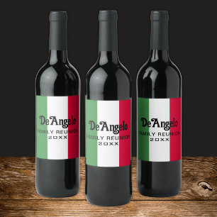 Aangepaste Italiaanse familiereünie Wijn Etiket