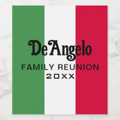 Aangepaste Italiaanse familiereünie Wijn Etiket (Enkel label)