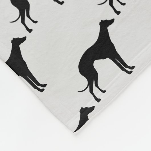 Aangepaste Italiaanse Greyhound Dog Silhouette Fleece Deken (Hoek)