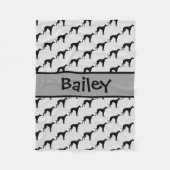 Aangepaste Italiaanse Greyhound Dog Silhouette Fleece Deken (Voorkant)