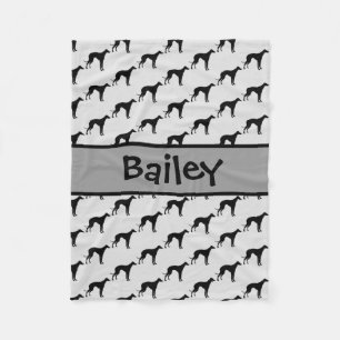 Aangepaste Italiaanse Greyhound Dog Silhouette Fleece Deken