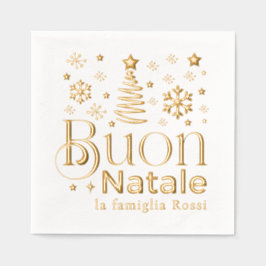 Aangepaste Italiaanse Kerstfeest Buon Natale Folie Servetten