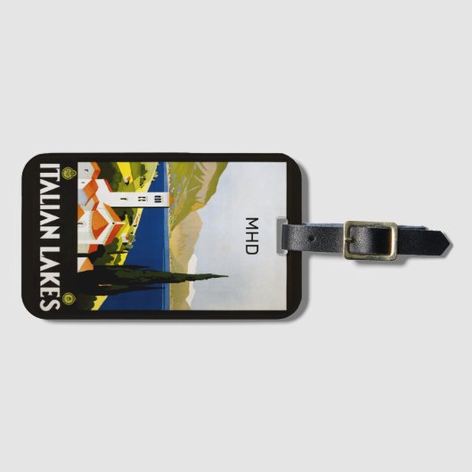 Aangepaste Italiaanse monogram Bagagelabel (Voorkant (horizontaal))