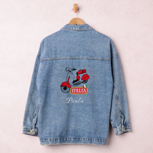 Aangepaste Italiaanse rode en zwarte Vespa Denim Jacket (Hangar)