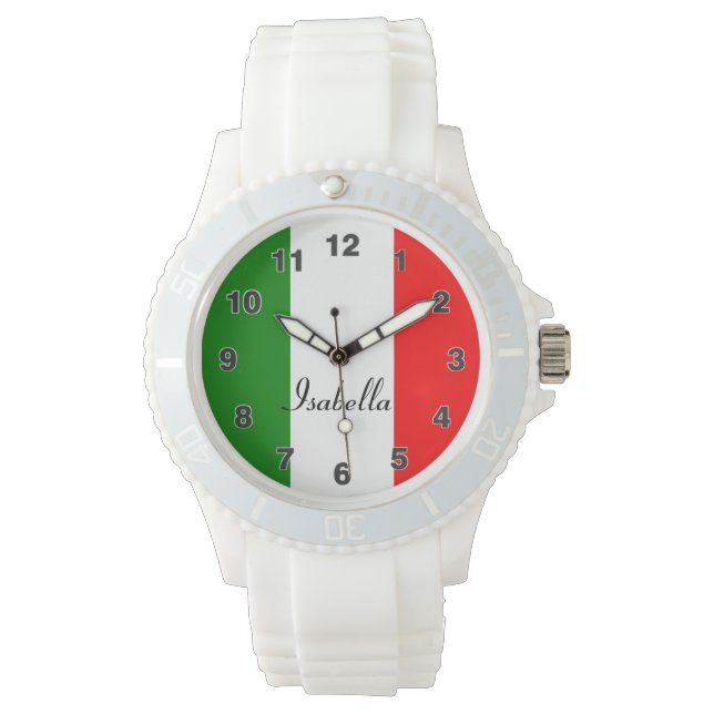 Aangepaste Italiaanse vlag Horloge (Voorkant)