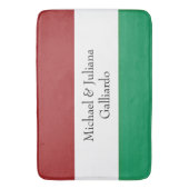 Aangepaste Italiaanse vlag kleuren achternaam naam Badmat (Voorkant Verticaal)