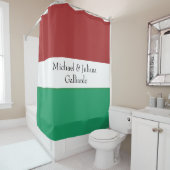Aangepaste Italiaanse vlag kleuren achternaam naam Douchegordijn (In situ)