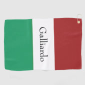 Aangepaste Italiaanse vlag kleuren achternaam naam Golfhanddoek (Horizontaal)