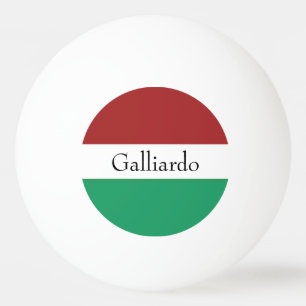 Aangepaste Italiaanse vlag kleuren achternaam naam Pingpongbal