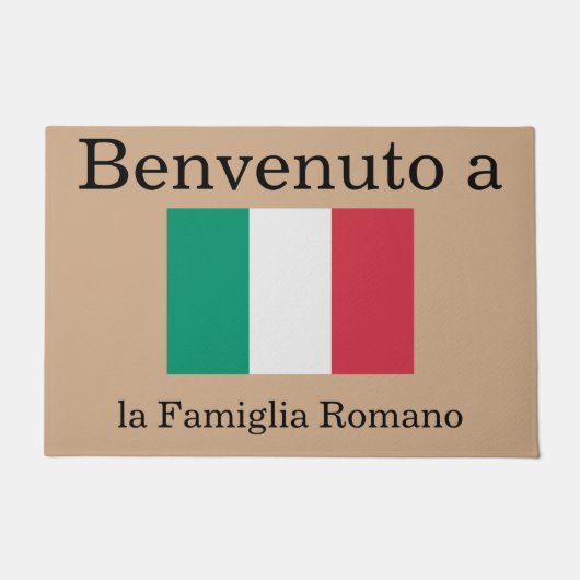 Aangepaste Italiaanse vlag la Famiglia Familienaam Deurmat (Voorkant)