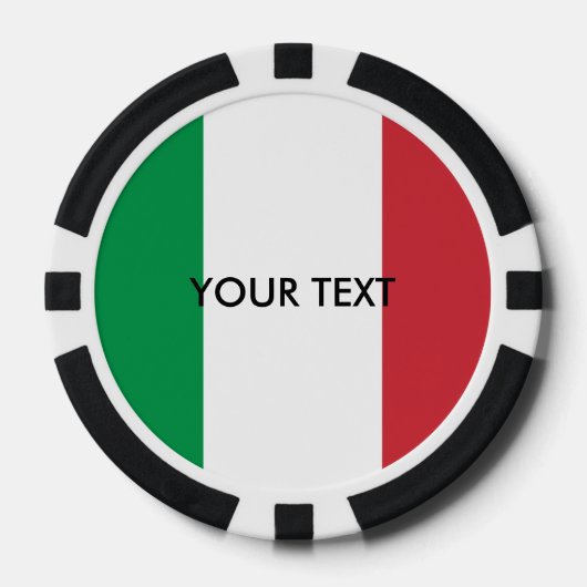 Aangepaste Italiaanse vlag poker chips voor Italië (Voorkant)