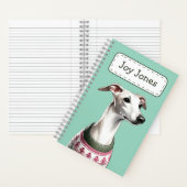 Aangepaste Italiaanse windhond Waterverf Xmas Trui Notitieboek (Binnen)