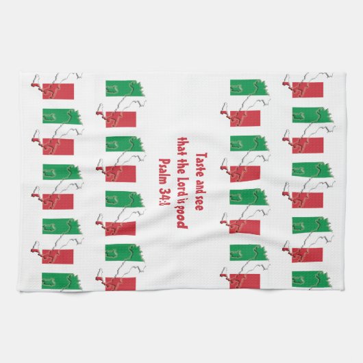 Aangepaste ITALIË keukenhanddoek (Horizontaal)