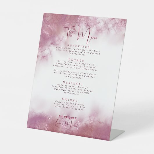 Aangepaste items in het menu Lijst met huwelijksco Reclamebord Met Voetstuk (Voorkant)