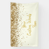 Aangepaste ivoor gouden verjaardagsfeestje fotohok spandoek (Verticaal)