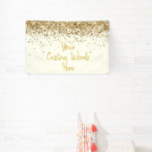 Aangepaste ivoor gouden verjaardagsfeestje fotohok spandoek (Insitu)