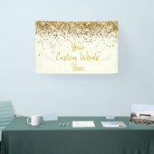 Aangepaste ivoor gouden verjaardagsfeestje fotohok spandoek (Beurs)