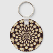 Aangepaste Ivoor Kleur Kaleidoscoop Bloem Mandala Sleutelhanger (Voorkant)