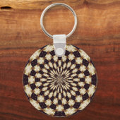 Aangepaste Ivoor Kleur Kaleidoscoop Bloem Mandala Sleutelhanger (Voorkant)