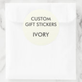 Aangepaste IVOOR RONDE Grote Gift Stickers Sjabloo (Tas)